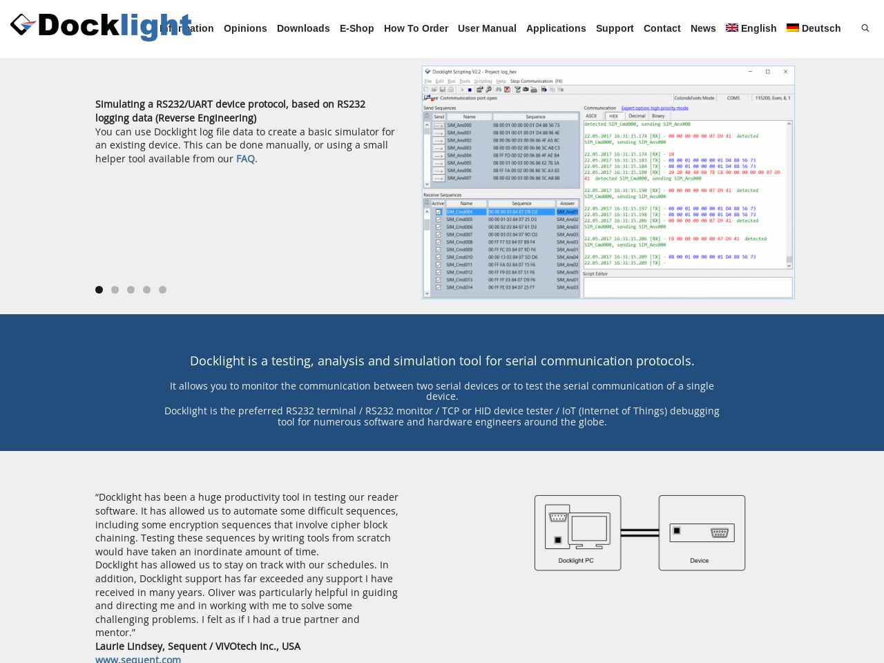 Thumbnail image of Docklight - Testing and Simulation Tool for Serial Communication